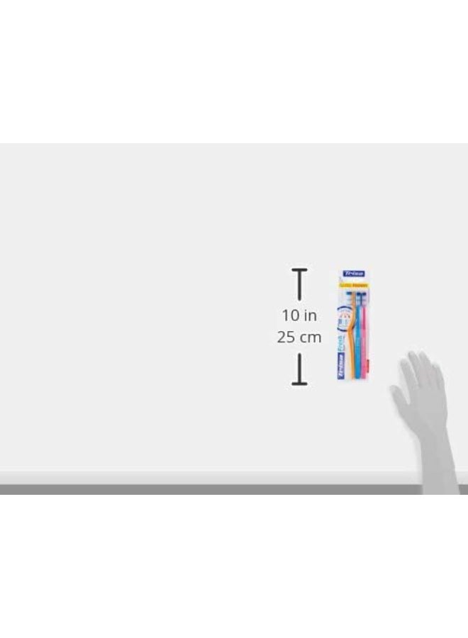 Trisa Fresh Super Clean Medium Adult Toothbrush With Travel Cap, Swiss Made, Finest Swiss Oral Care, Perfectly Rounded Filament Ends, Assortment Pack of 3. - Image 3